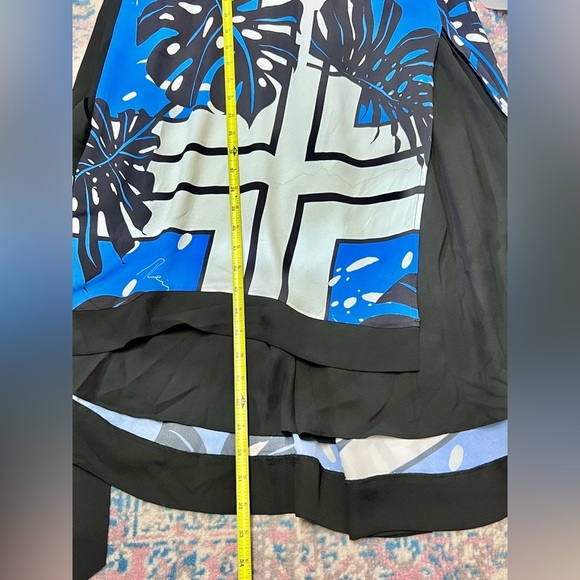 REISS ERIN Royal blue and white palm print halter neck maxi dress size 2. - Picture 11 of 13